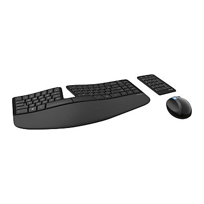 Microsoft Sculpt Ergonomic Desktop Keyboard and Mouse, Black Microsoft Sculpt Ergonomic Desktop Keyboard and Mouse, Black